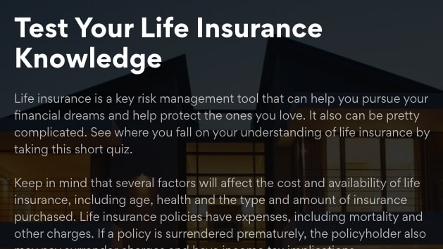 Test Your Life Insurance Knowledge